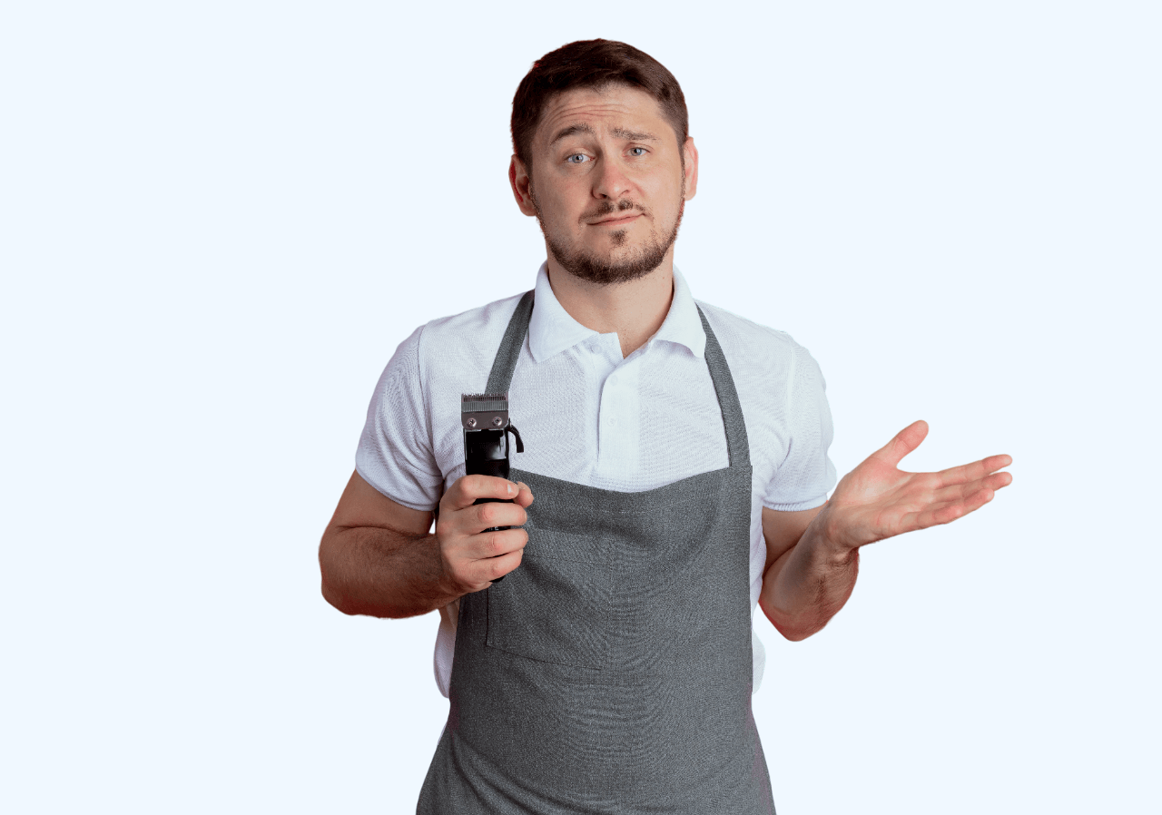 barber man confused